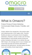 How omacro.com looks like on a mobile device such as an iPhone.