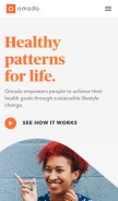 How omadahealth.com looks like on a mobile device such as an iPhone.