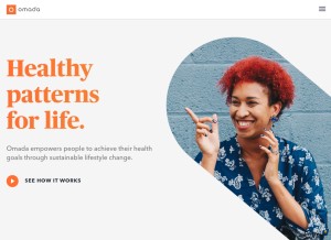 How omadahealth.com looks like on a tablet such as an iPad.