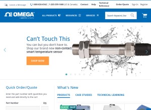 How omega.com looks like on a tablet such as an iPad.