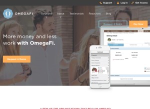 How omegafi.com looks like on a tablet such as an iPad.