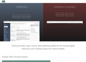 How omeka.org looks like on a tablet such as an iPad.
