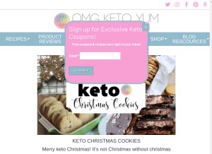 How omgketoyum.com looks like on a tablet such as an iPad.