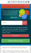 How omicsonline.com looks like on a mobile device such as an iPhone.