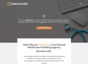 How omnicoreagency.com looks like on a tablet such as an iPad.