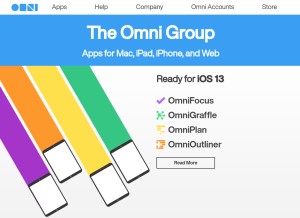How omnigroup.com looks like on a tablet such as an iPad.