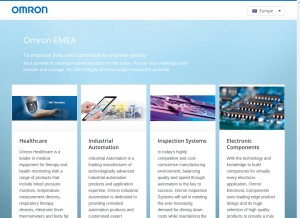 How omron.eu looks like on a tablet such as an iPad.