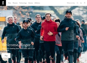 How on-running.com looks like on a tablet such as an iPad.
