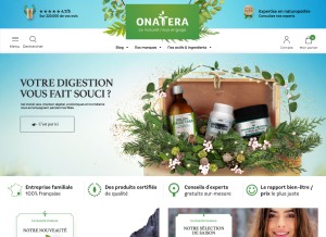 How onatera.com looks like on a tablet such as an iPad.