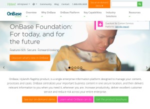 How onbase.com looks like on a tablet such as an iPad.