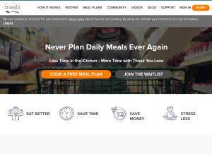 How onceamonthmeals.com looks like on a tablet such as an iPad.