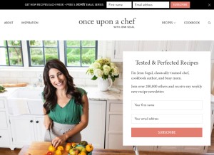 How onceuponachef.com looks like on a tablet such as an iPad.