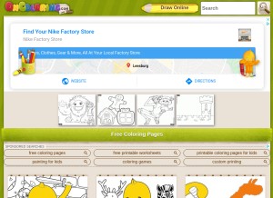 How oncoloring.com looks like on a tablet such as an iPad.