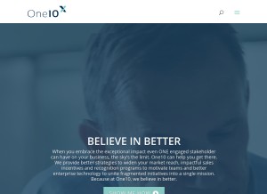 How one10marketing.com looks like on a tablet such as an iPad.