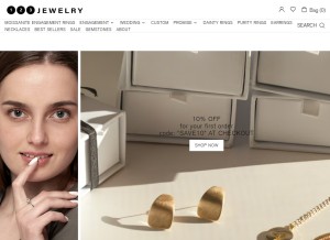 How one2threejewelry.com looks like on a tablet such as an iPad.