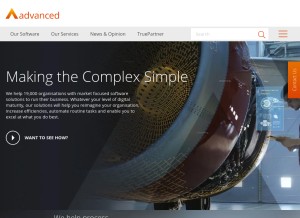 How oneadvanced.com looks like on a tablet such as an iPad.