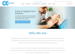 How onecallcm.com looks like on a tablet such as an iPad.