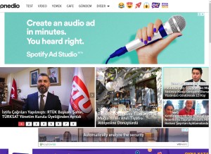 How onedio.com looks like on a tablet such as an iPad.