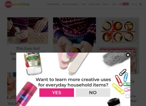 How onegoodthingbyjillee.com looks like on a tablet such as an iPad.