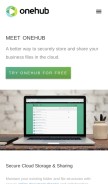 How onehub.com looks like on a mobile device such as an iPhone.