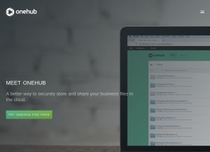 How onehub.com looks like on a tablet such as an iPad.