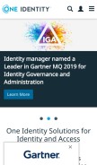 How oneidentity.com looks like on a mobile device such as an iPhone.