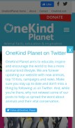 How onekindplanet.org looks like on a mobile device such as an iPhone.