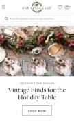 How onekingslane.com looks like on a mobile device such as an iPhone.