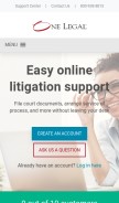 How onelegal.com looks like on a mobile device such as an iPhone.