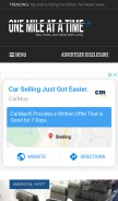 How onemileatatime.com looks like on a mobile device such as an iPhone.