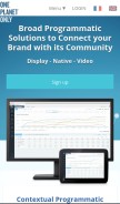 How oneplanetonly.com looks like on a mobile device such as an iPhone.