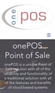 How onepos.com looks like on a mobile device such as an iPhone.