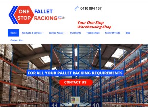 How onestoppalletracking.com.au looks like on a tablet such as an iPad.