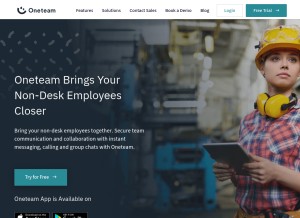 How oneteamapp.com looks like on a tablet such as an iPad.
