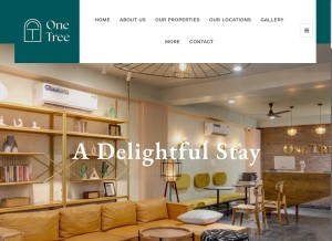 How onetreestays.com looks like on a tablet such as an iPad.