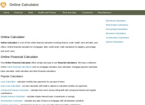 How online-calculator.org looks like on a tablet such as an iPad.