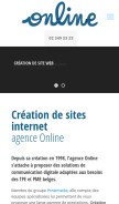 How online.be looks like on a mobile device such as an iPhone.