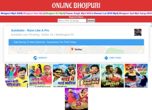 How onlinebhojpuri.com looks like on a tablet such as an iPad.