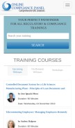How onlinecompliancepanel.com looks like on a mobile device such as an iPhone.
