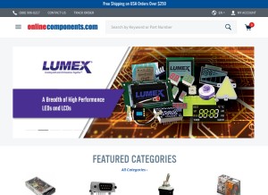 How onlinecomponents.com looks like on a tablet such as an iPad.