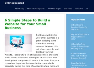 How onlinedecoded.com looks like on a tablet such as an iPad.