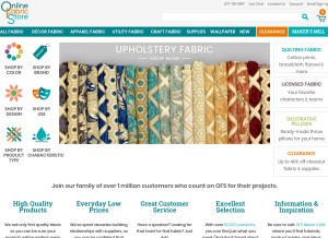 How onlinefabricstore.net looks like on a tablet such as an iPad.