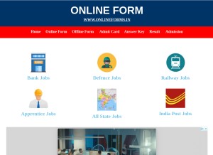 How onlineforms.in looks like on a tablet such as an iPad.