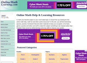 How onlinemathlearning.com looks like on a tablet such as an iPad.