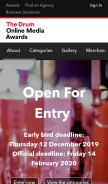 How onlinemediaawards.net looks like on a mobile device such as an iPhone.