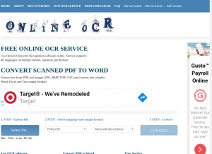 How onlineocr.net looks like on a tablet such as an iPad.