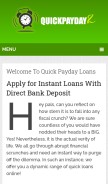 How onlinepaydayloanz.com looks like on a mobile device such as an iPhone.