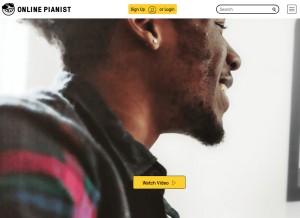 How onlinepianist.com looks like on a tablet such as an iPad.