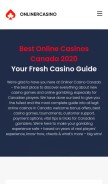 How onlinercasino.ca looks like on a mobile device such as an iPhone.