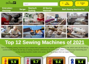 How onlinesewingmachine.com looks like on a tablet such as an iPad.